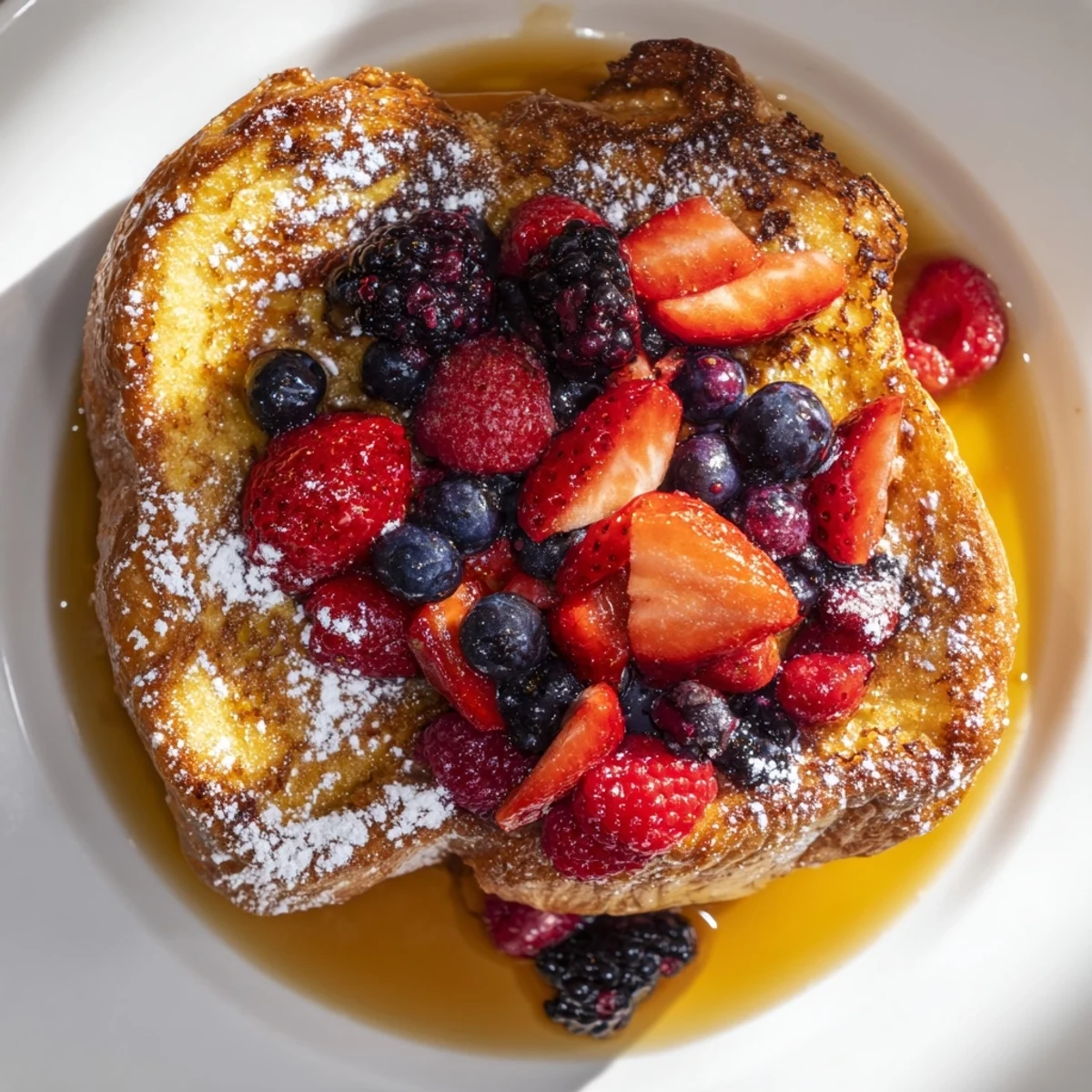 Crispy edges and soft interior: imagine this French toast recipe piled high with juicy berries.