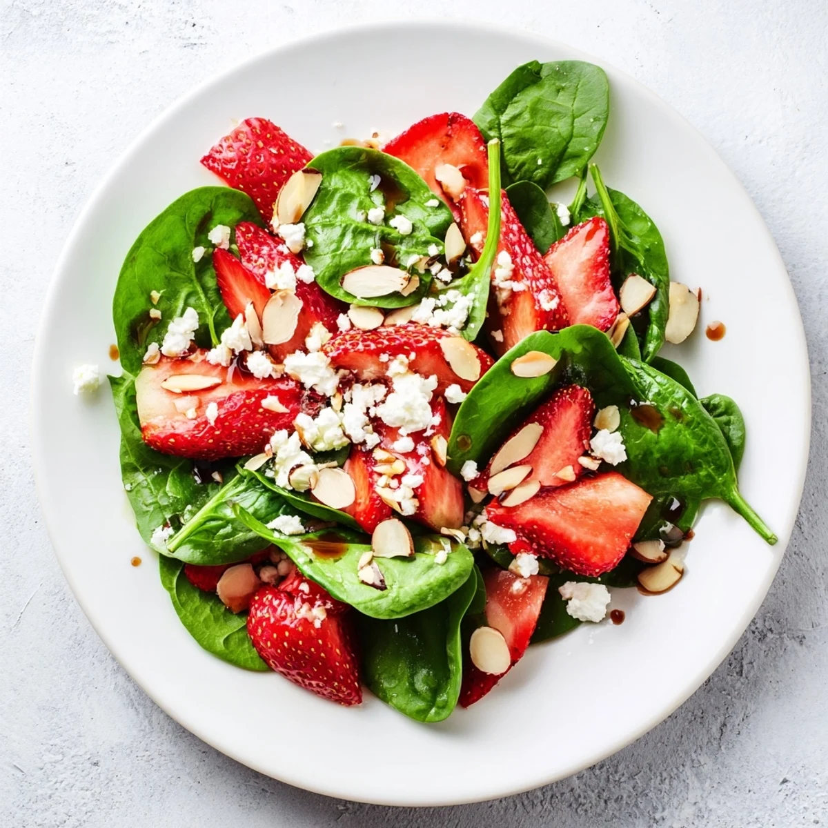 A close-up view of a refreshing strawberry spinach salad, perfect for a light summer meal.