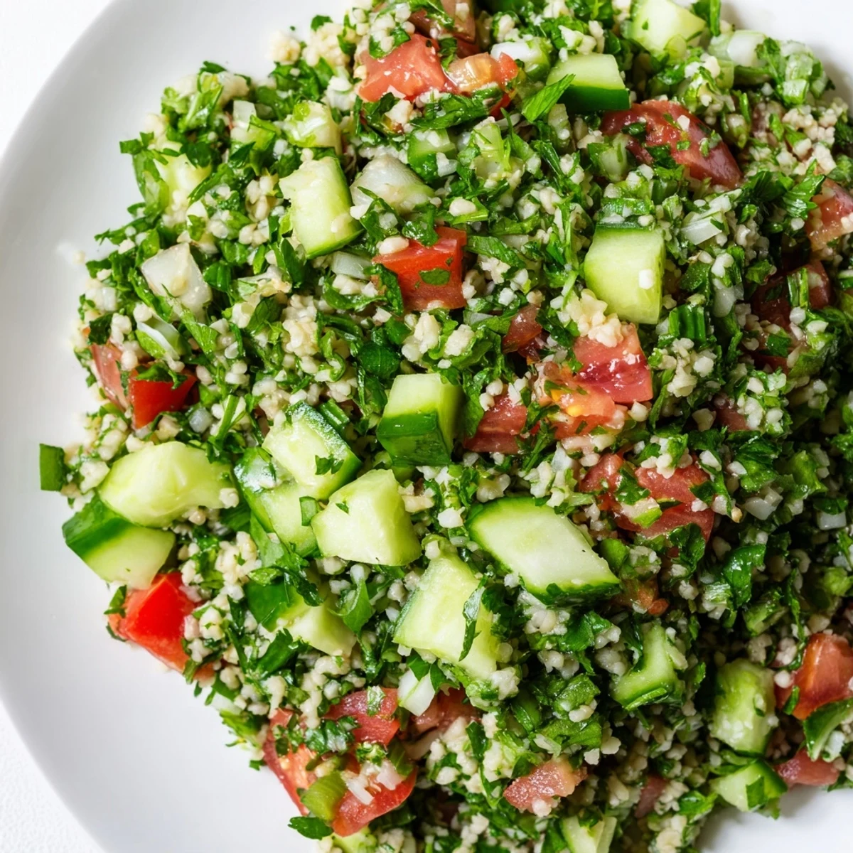 A bowl overflowing with flavorful Lebanese Tabbouleh, perfect for a light and healthy meal.