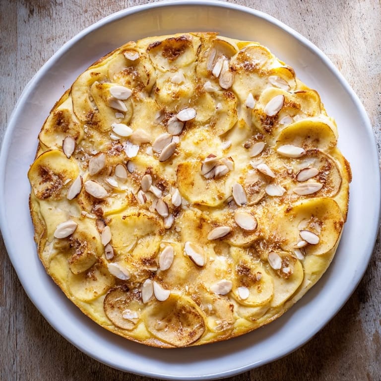 Warm cinnamon-spiced Rustic Crustless Apple Pie with a creamy custard base, ready to eat!