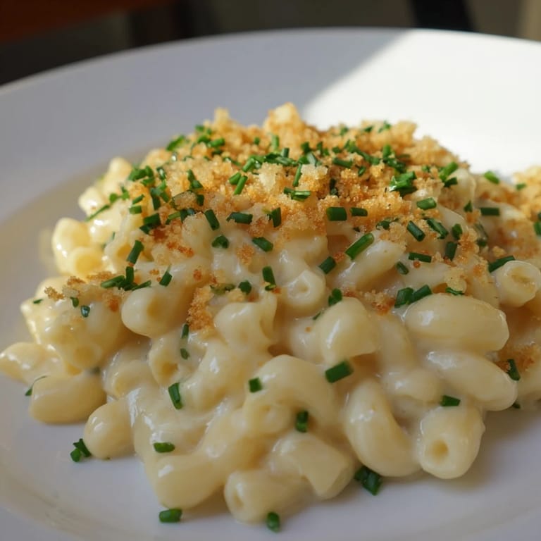 A bubbling pot of golden, creamy stovetop mac and cheese – comfort food perfection, ready to eat!