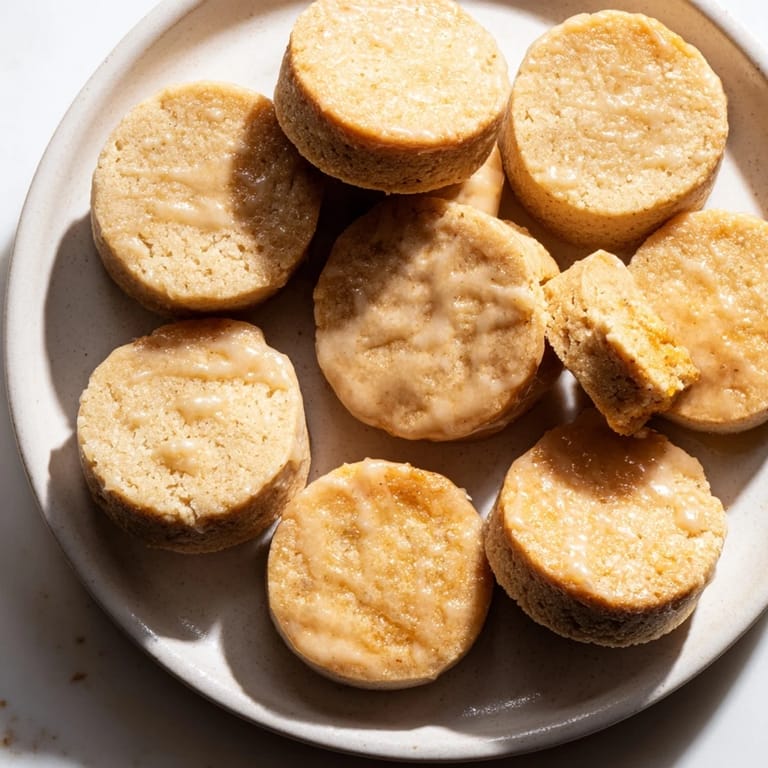 A close-up of buttery, crumbly Honey Butter Shortbread Cookies, ready to savor the taste and texture.