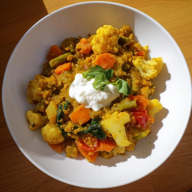 Enjoy a flavorful plate of Waste-Free Vegetarian Curry, a delicious and sustainable Indian-inspired recipe.