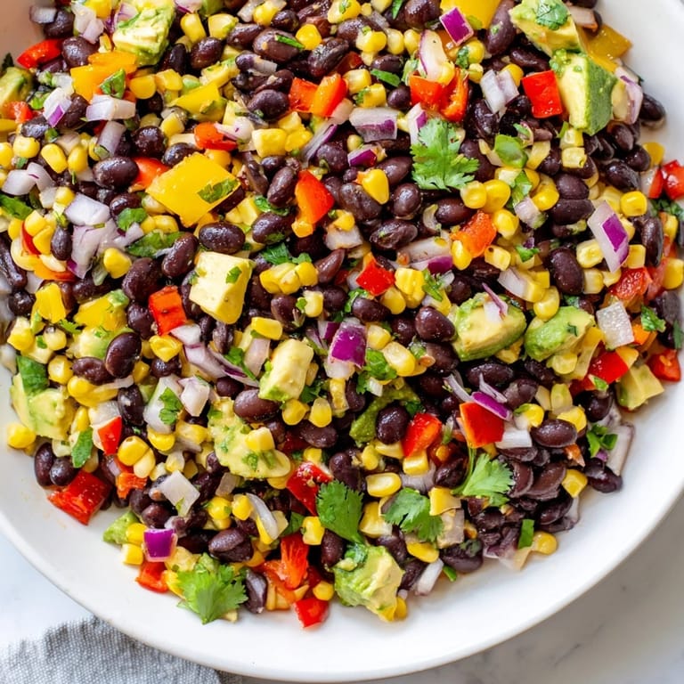 Enjoy a refreshing Southwest Black Bean Salad, a light and flavorful vegan summer meal option.