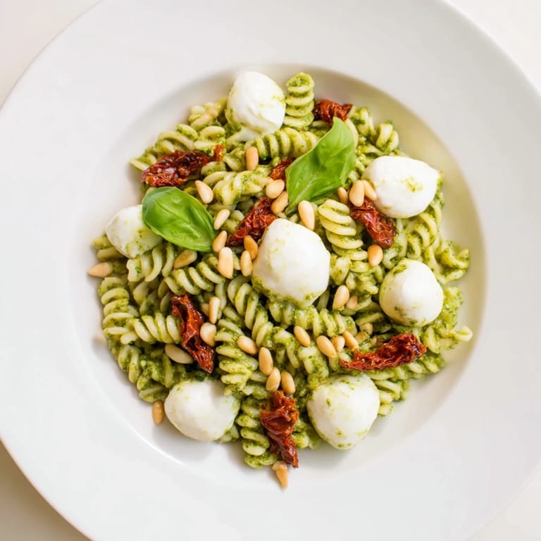 Imagine a delicious Pesto Pasta Salad, with vibrant pesto clinging to curly pasta shapes.