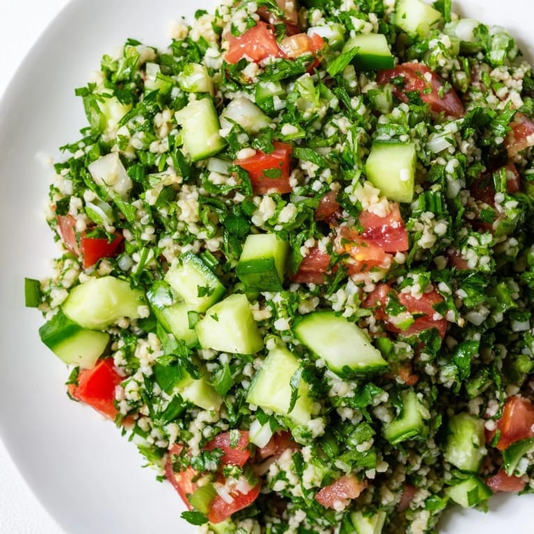 A bowl overflowing with flavorful Lebanese Tabbouleh, perfect for a light and healthy meal.