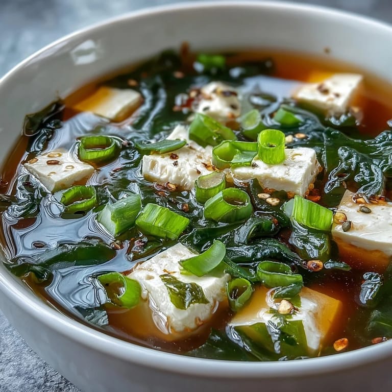 A comforting Miso Soup With Tofu, perfect for cozy, healthy lunches.