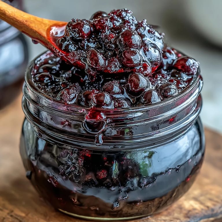 Fresh blackcurrants and a jar of Crème de Cassis sit on a rustic wooden table, highlighting the liqueur's artisanal ingredients.