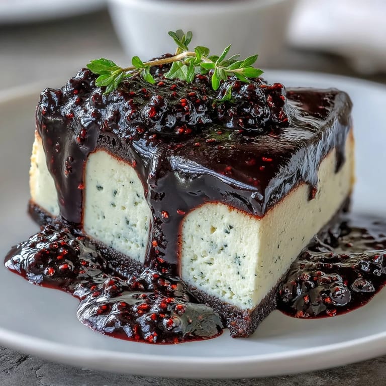 Deep purple Black Currant Sauce simmering in a saucepan, reflecting the light with a thick, glossy texture.