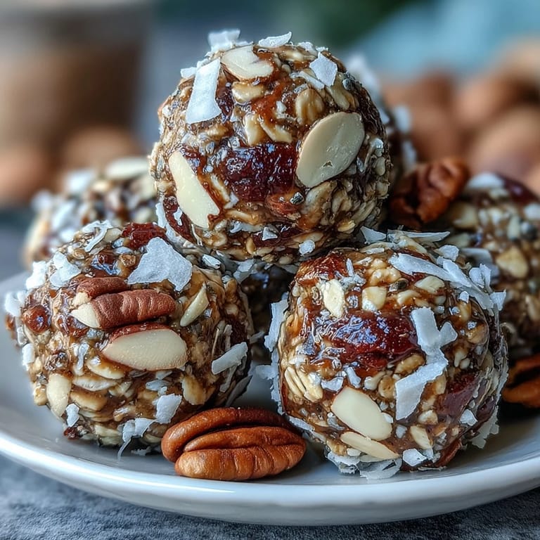 Chewy oat energy balls sweetened with honey, featuring sunflower seed butter and optional coconut for a nut-free, satisfying treat.