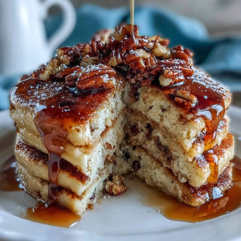 Maple syrup swirls through a soft, oven-baked pancake casserole, creating a sweet and satisfying morning meal.