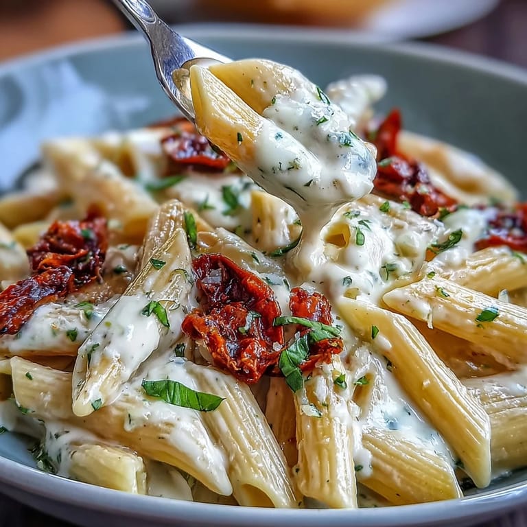 Velvety Marry Me Pasta overflowing with sun-dried tomatoes, perfect for dinner.
