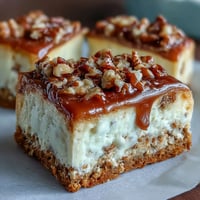 Creamy carrot cake cheesecake bars swirled with velvety frosting on a spiced cake base, perfect for Easter or spring gatherings.