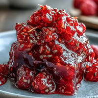 Vibrant Raspberry Lemon Chia Jam glistening, a quick homemade spread topping toast.