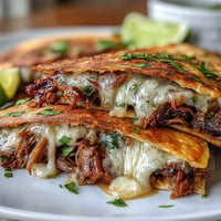 Golden-brown Cinco de Mayo Birria Quesadillas with rich, dipping consommé.