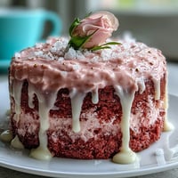 Elegant pink Bridal Shower Rosé Velvet Cake with shimmering gold drip.